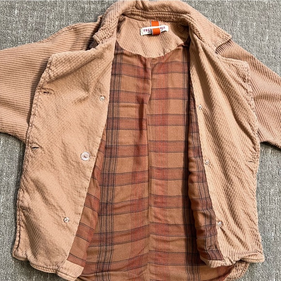 Free People Cotton Cord Double Breasted Jacket Size Medium Tan / Camel - Picture 4 of 7